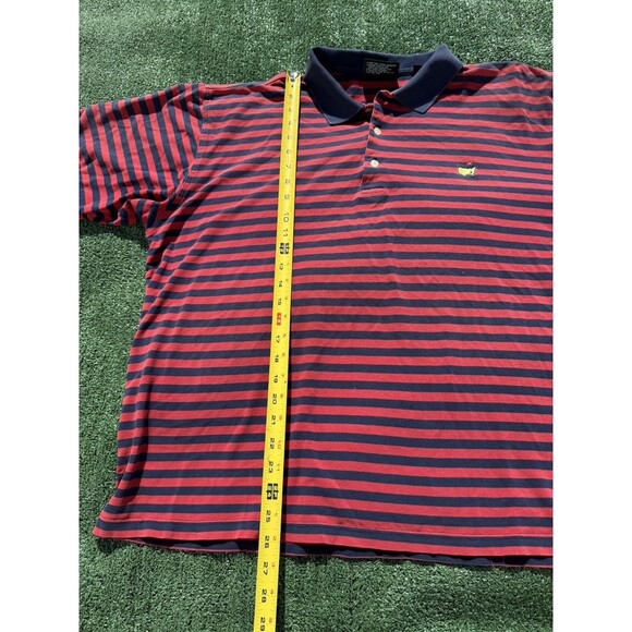 Masters Collection Mens Size XL Golf Polo Red/Navy Stripe Shirt - Picture 8 of 9